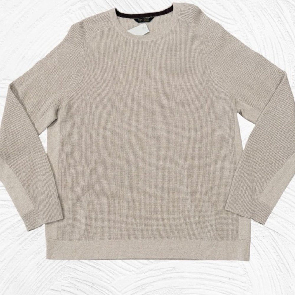 Rhone Walden‎ Waffle Knit Sweater XXL Wool Cashmere Blend Stone Heather/Tan $178